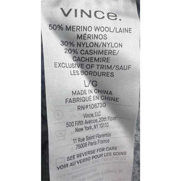 Vince Interlocking Cable Merino Wool & Cashmere Cardigan NWOT Size Large - Picture 7 of 7